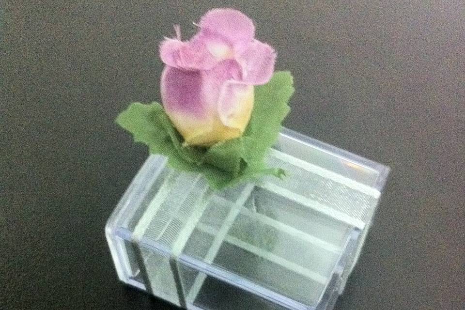 Caixa acrilica floral