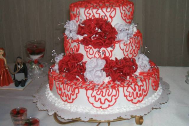 Bolo de casamento vermelho