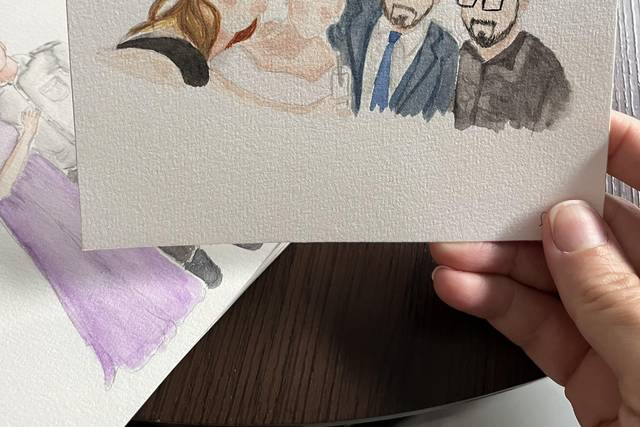 Retrato de aquarela ao vivo