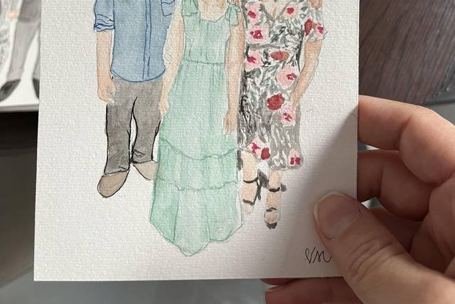 Retrato de aquarela ao vivo
