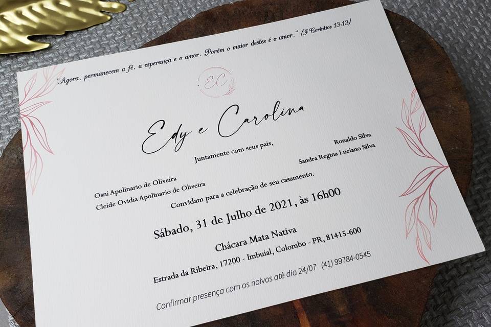 Convite de casamento