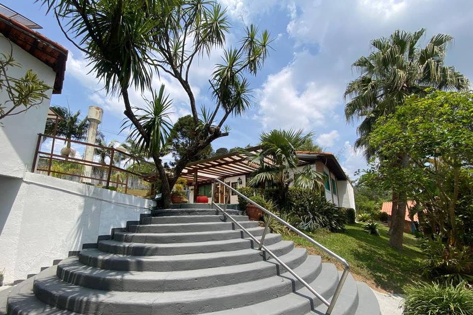 Área externa, piscina